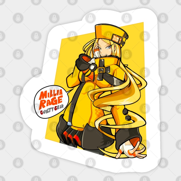 Guilty gear strive Millia Rage Sticker by Kams_store